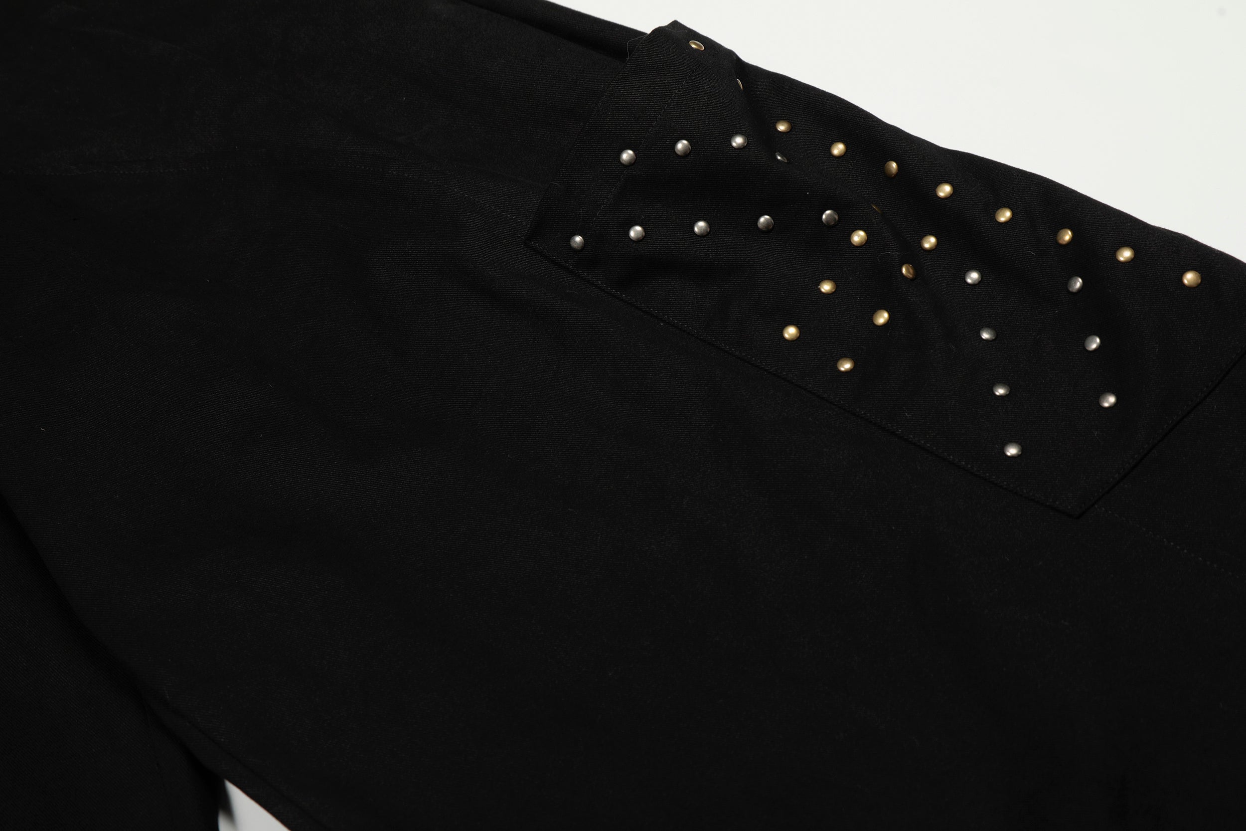 Omirad Studded Cargo Wide-Leg Pants | Street-Luxe Black