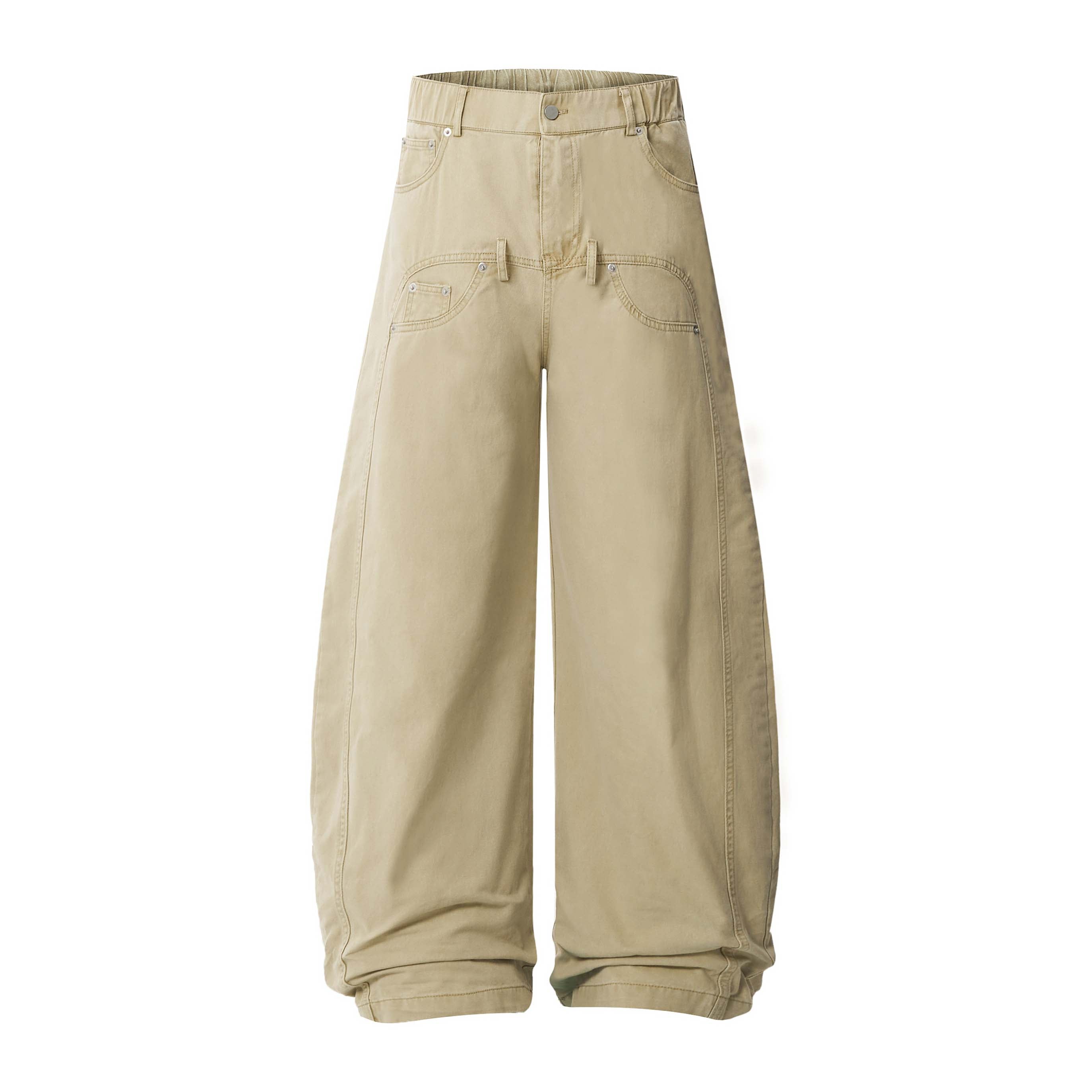 Omirad Vintage Wide-Leg Stacked Barrel Pants | 100% Cotton