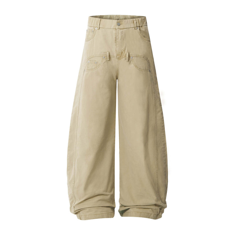 Omirad Vintage Wide-Leg Stacked Barrel Pants | 100% Cotton