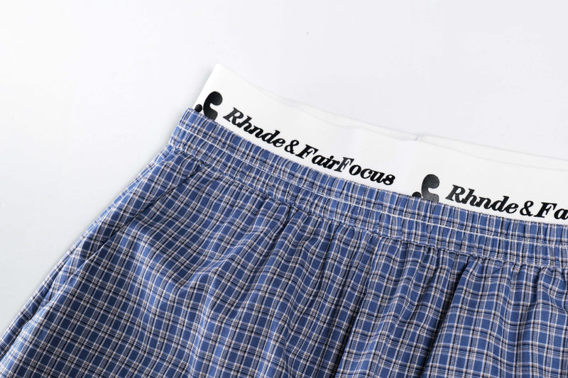 Check Pattern Relaxed Wide-Leg Cotton Pants | SEAKOFF