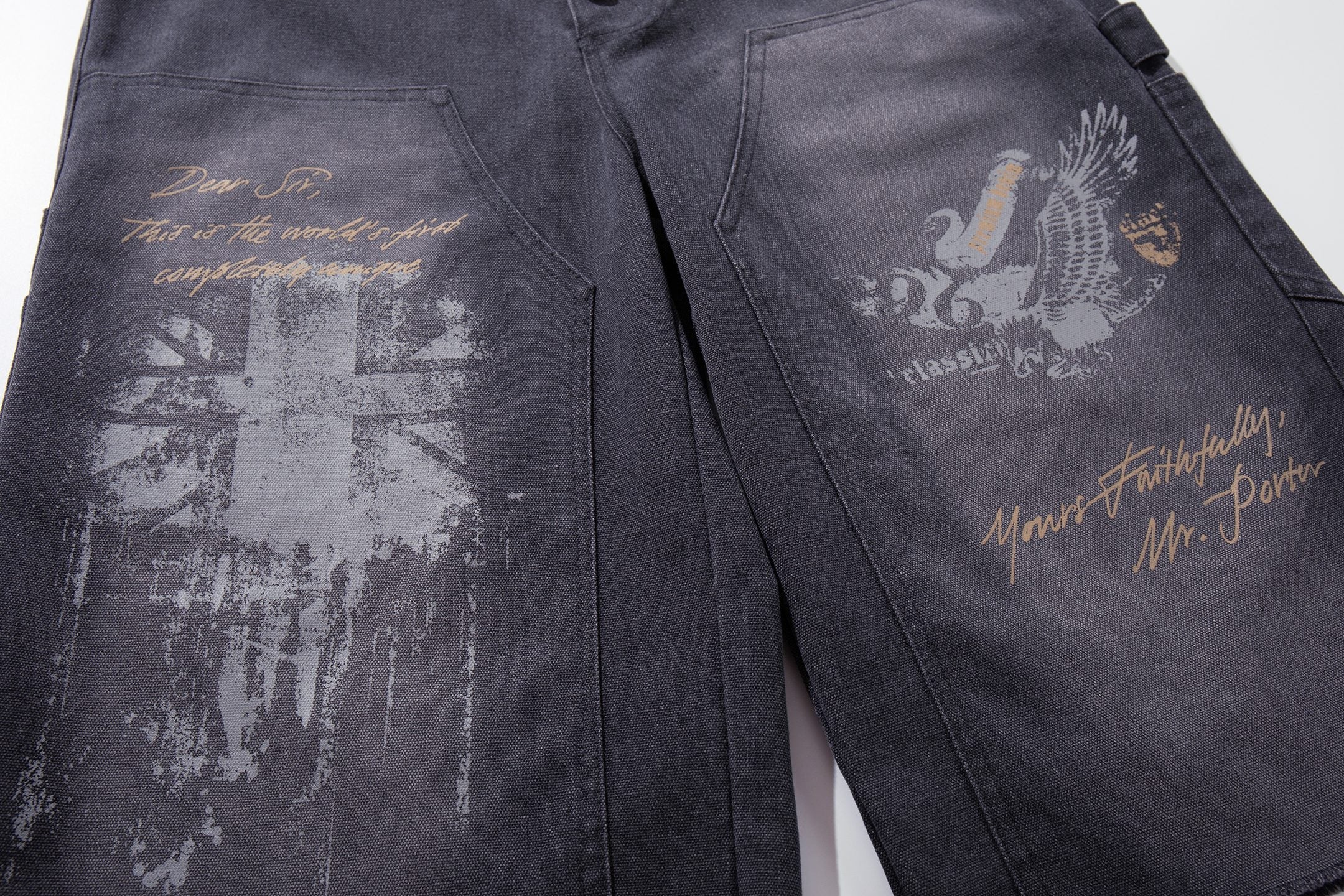 Vintage Graphic Denim Shorts | Wide-Leg Streetwear