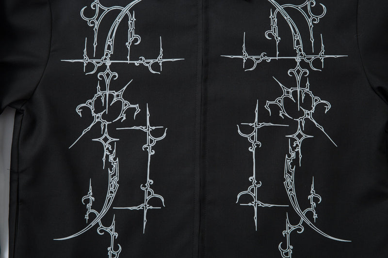 Omirad Barbed Graphic Jacket with Faux-Leather Collar