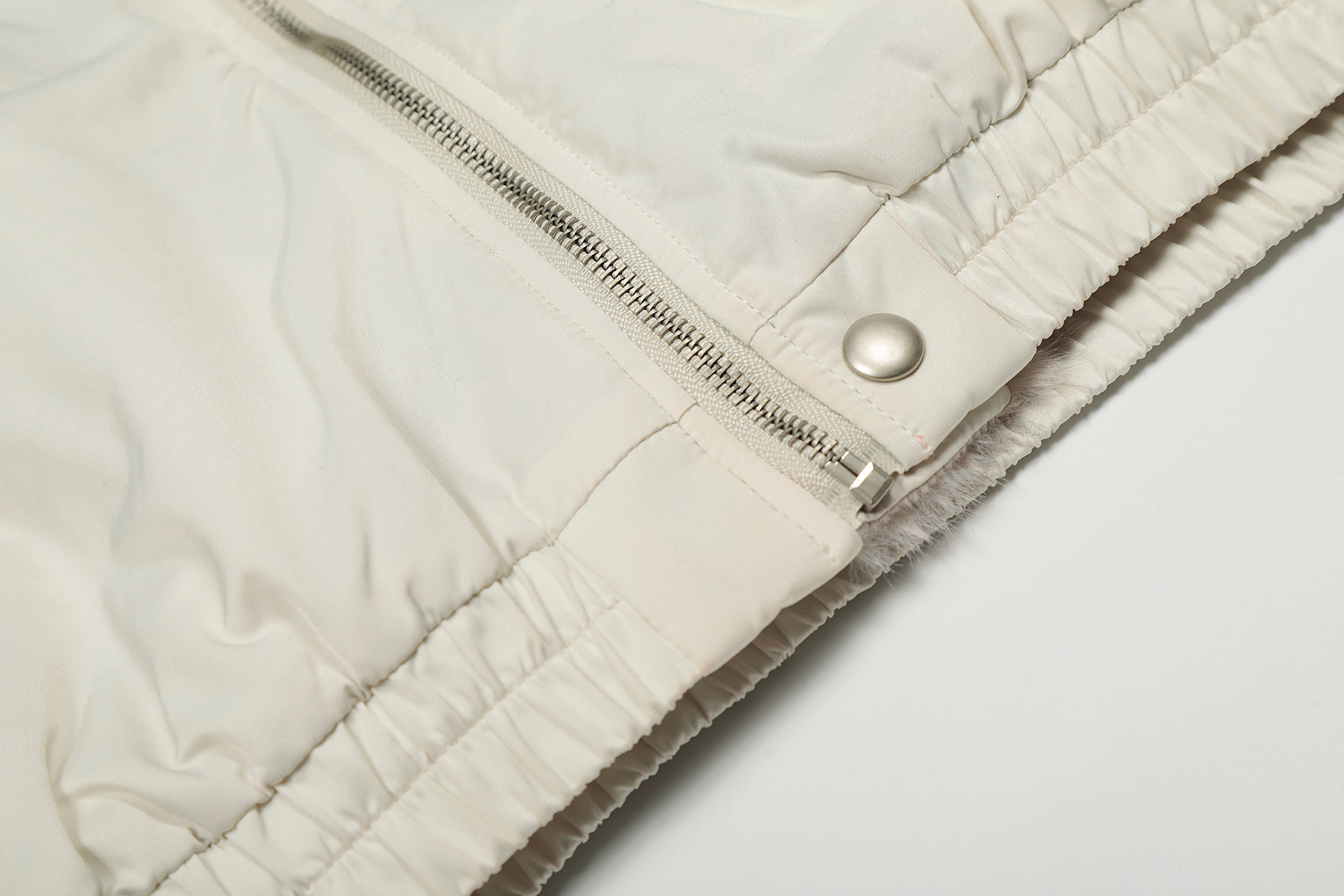 Faux Fur Collar Bomber Jacket | Off-White & Black