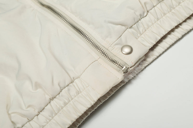 Faux Fur Collar Bomber Jacket | Off-White & Black
