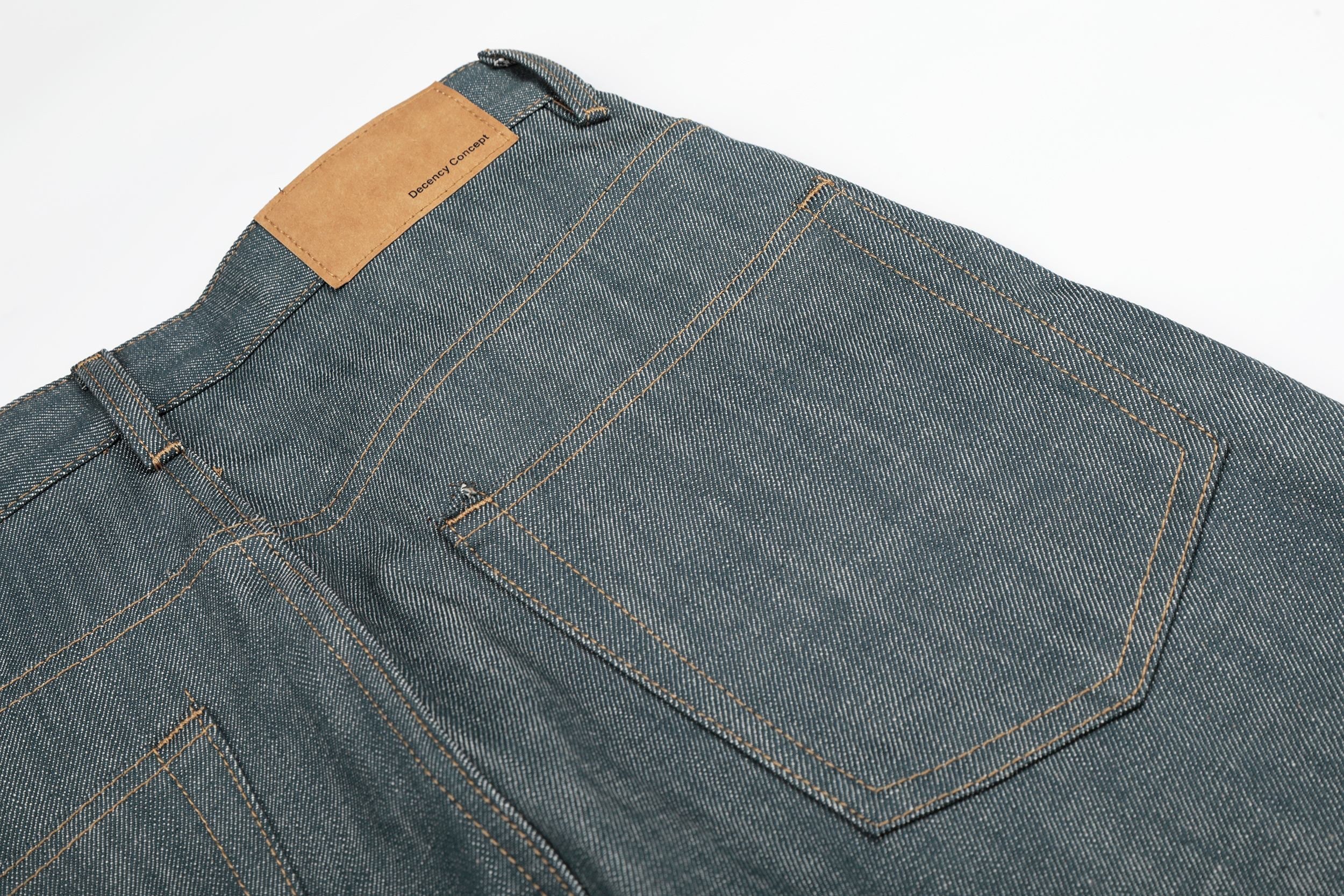 Wide Leg Button-Fly Jeans in Washed Grey Denim | Omirad