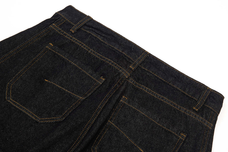 Omirad Contrast Piping Wide-Leg Jeans | Retro Street Denim
