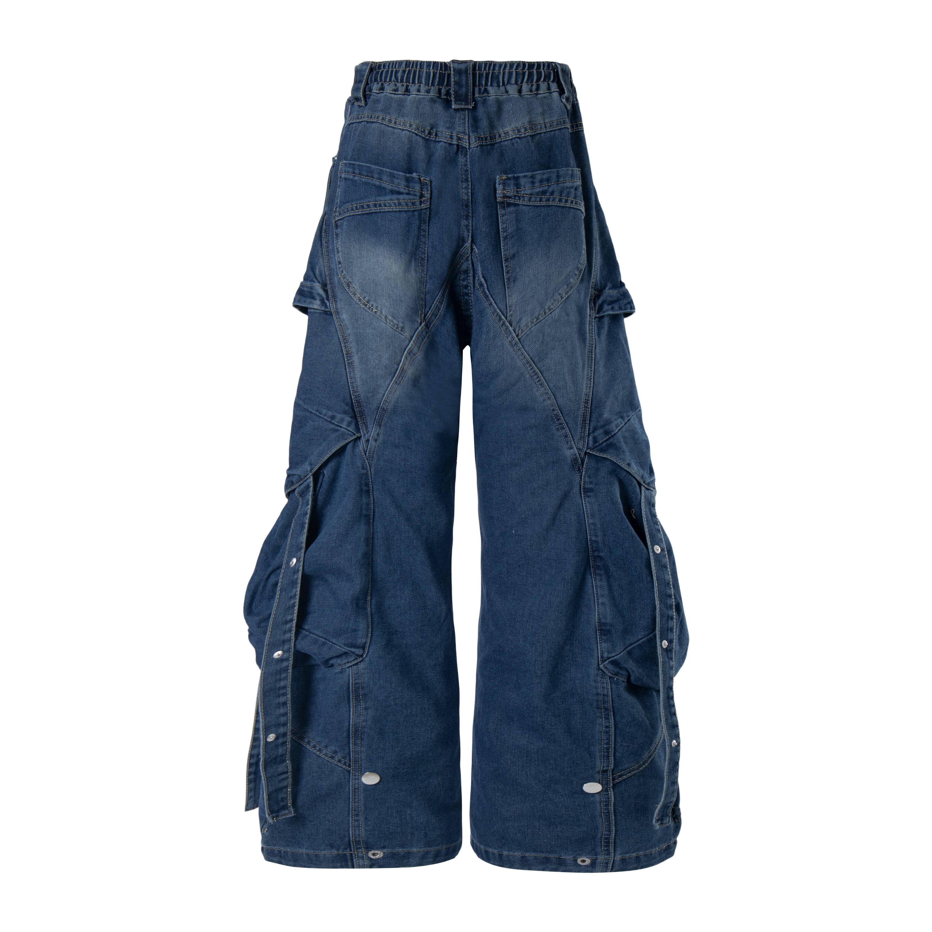 Baggy Cargo Denim Jeans | Multi-Pocket Y2K Streetwear