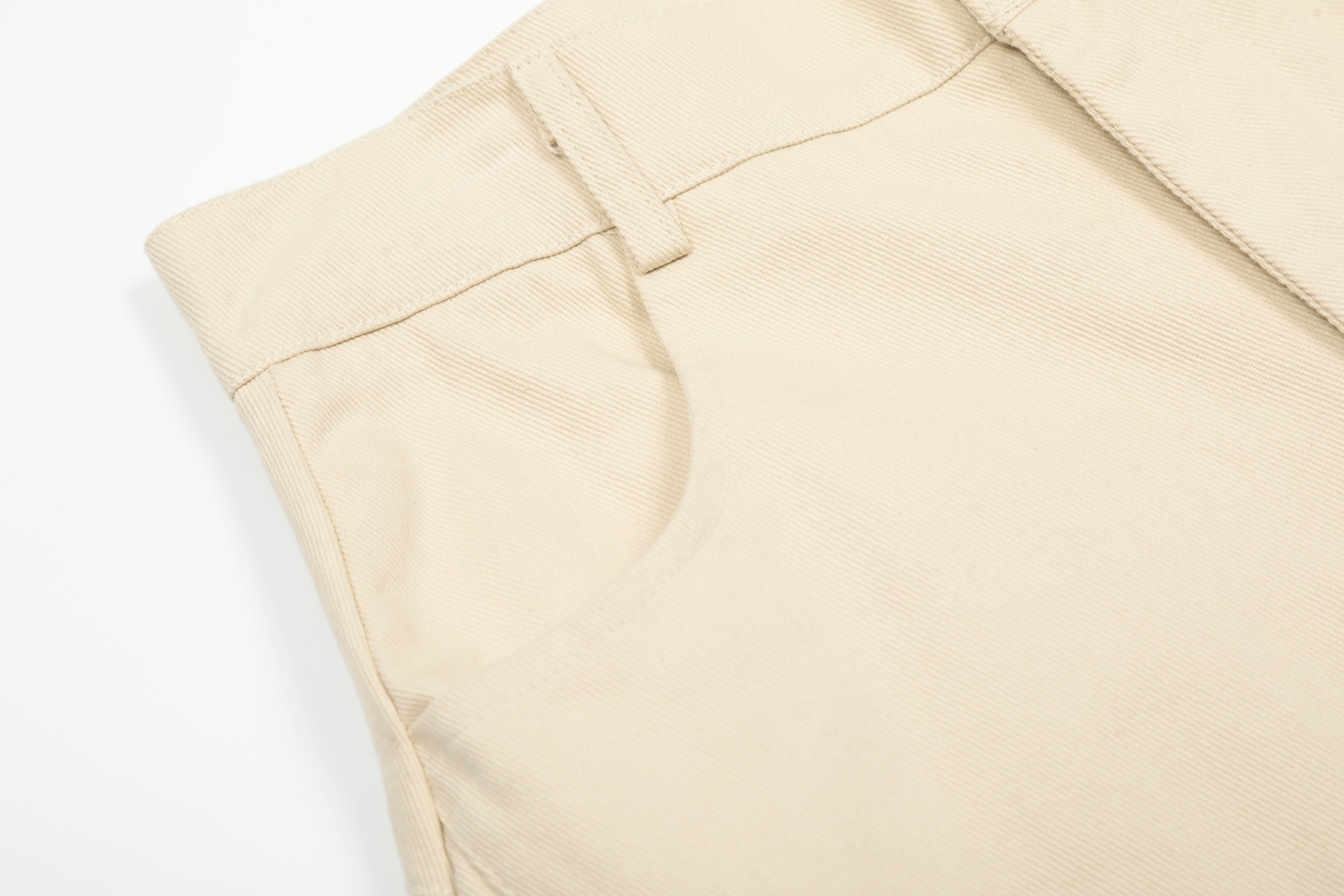 Omirad Curve-Stitch Wide-Leg Canvas Pants | 100% Cotton