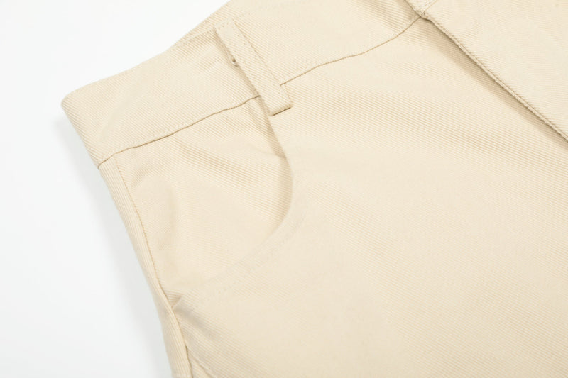 Omirad Curve-Stitch Wide-Leg Canvas Pants | 100% Cotton