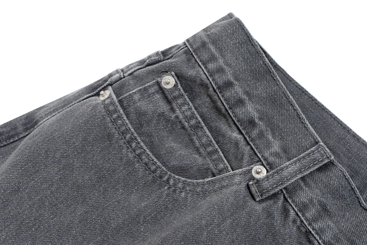 Omirad Button-Fly Washed Grey Denim Pants | Wide Leg