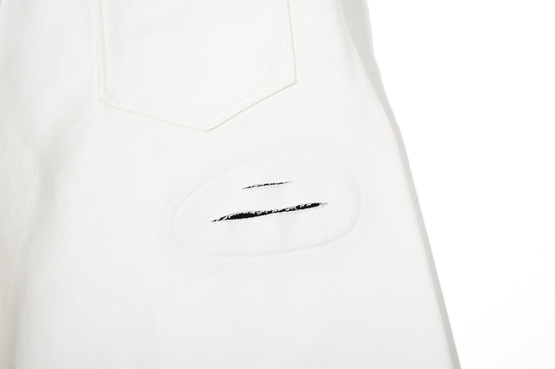 Distressed Wide-Leg Sweatpants with Contrast Waistband