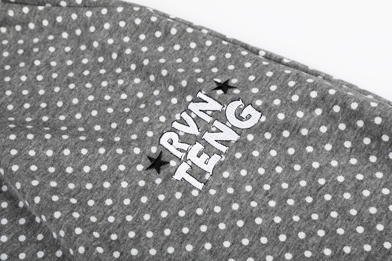 Polka Dot Star Print Wide-Leg Sweatpants | Y2K Streetwear