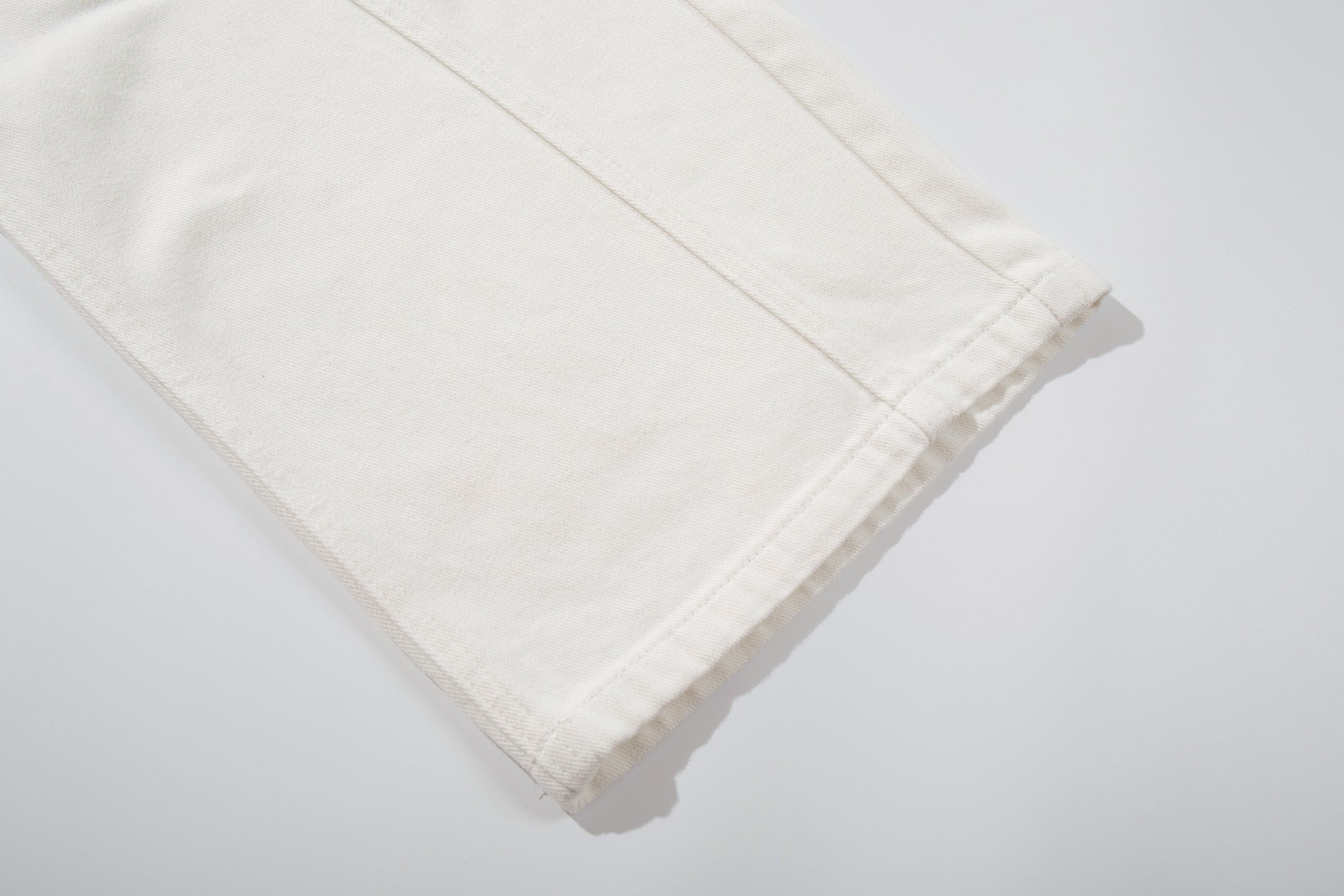 Omirad Clean-Edge White Wide-Leg Jeans | Curved Panel Denim