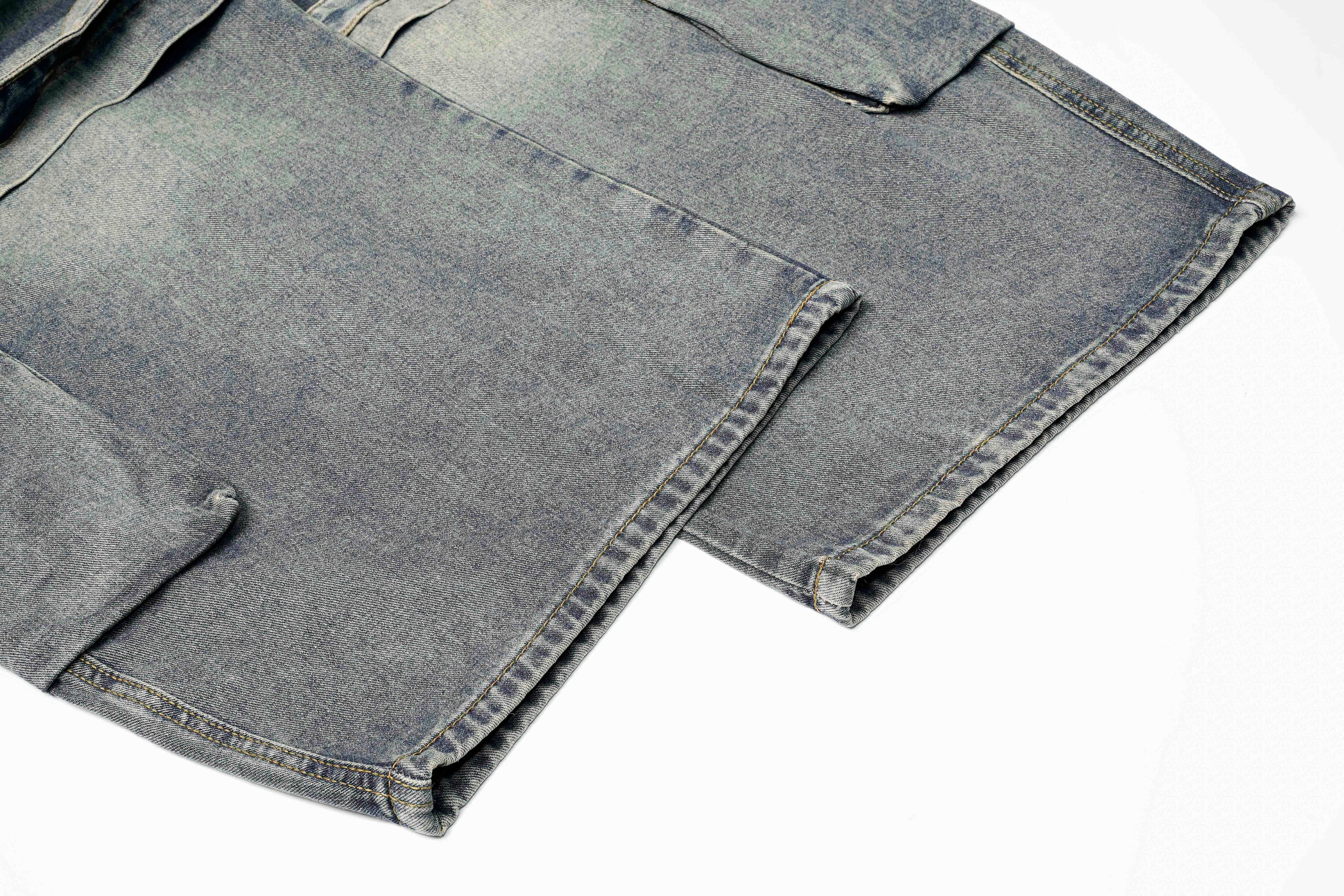 Omirad Layered Cargo Arc Jeans | Wide Leg Streetwear Denim