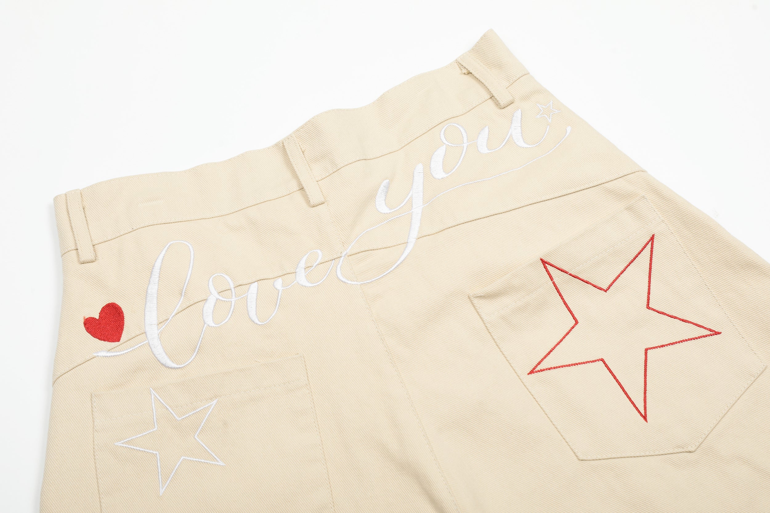 Omirad Curve-Stitch Wide-Leg Canvas Pants | 100% Cotton
