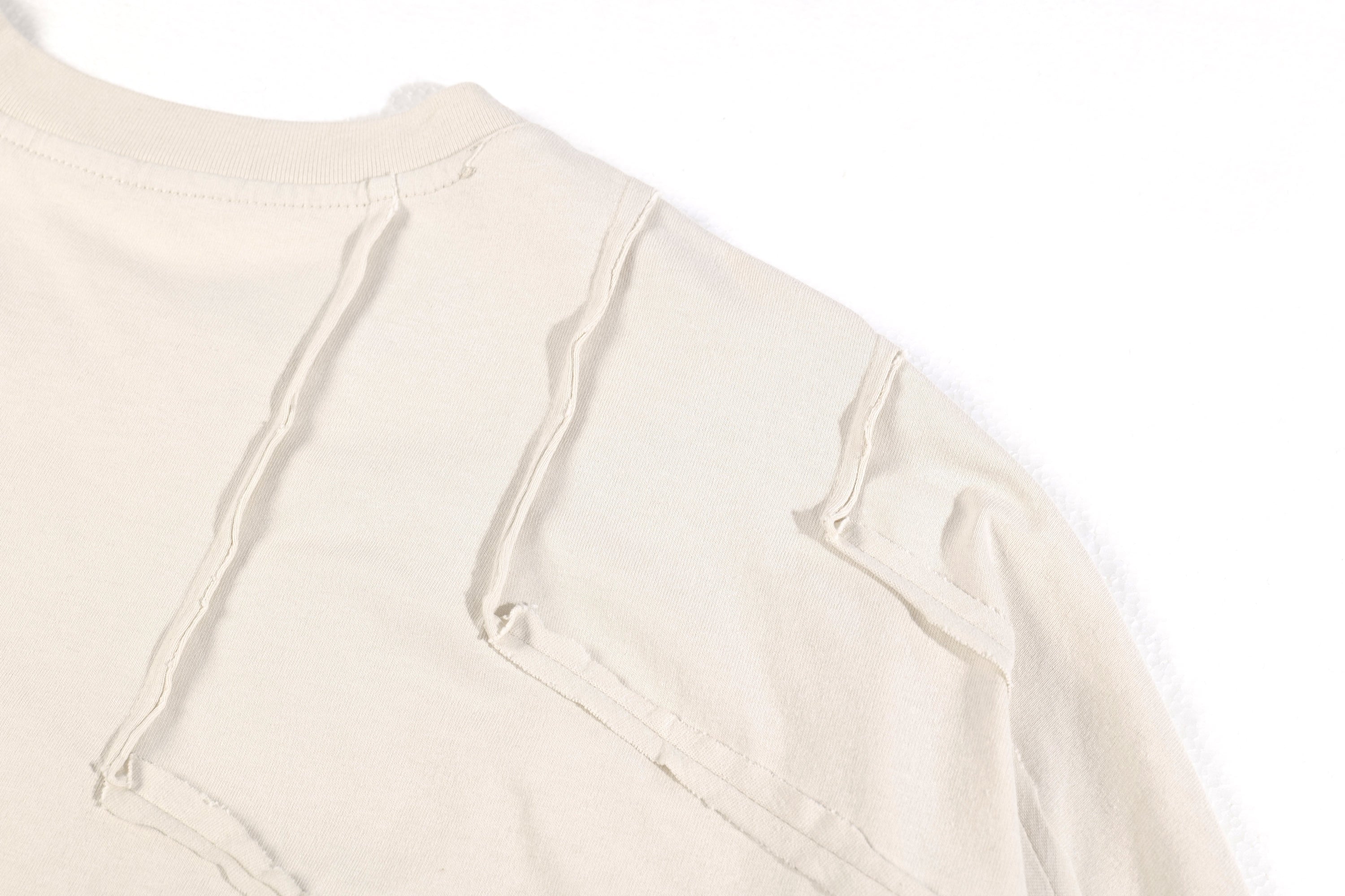 Deconstructed Patchwork Graphic Long Sleeve Tee | 100% Cotton