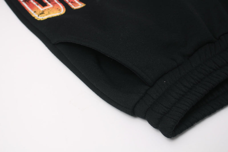 Fleece-Lined Glitter Star Wide-Leg Sweatpants | Y2K Street Style