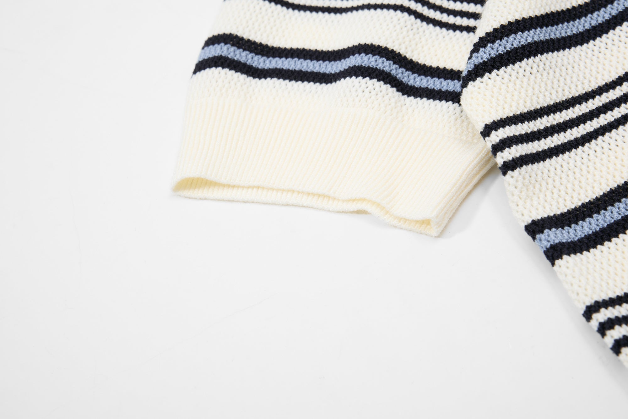 Omirad Retro Stripe Knit Polo | Vintage Collegiate Cotton Polo