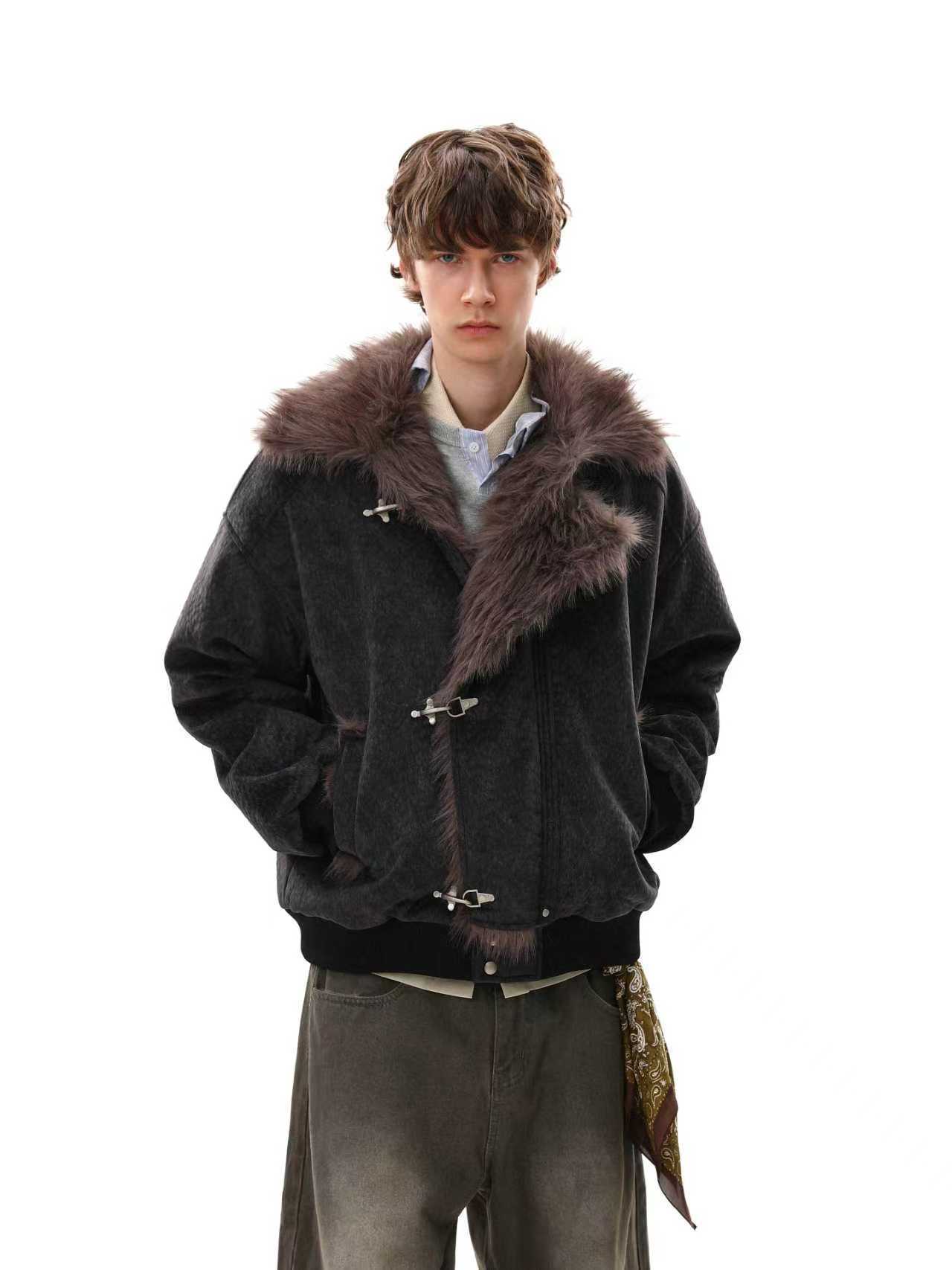 Omirad Fur-Trim Toggle Bomber Jacket | Winter Streetwear