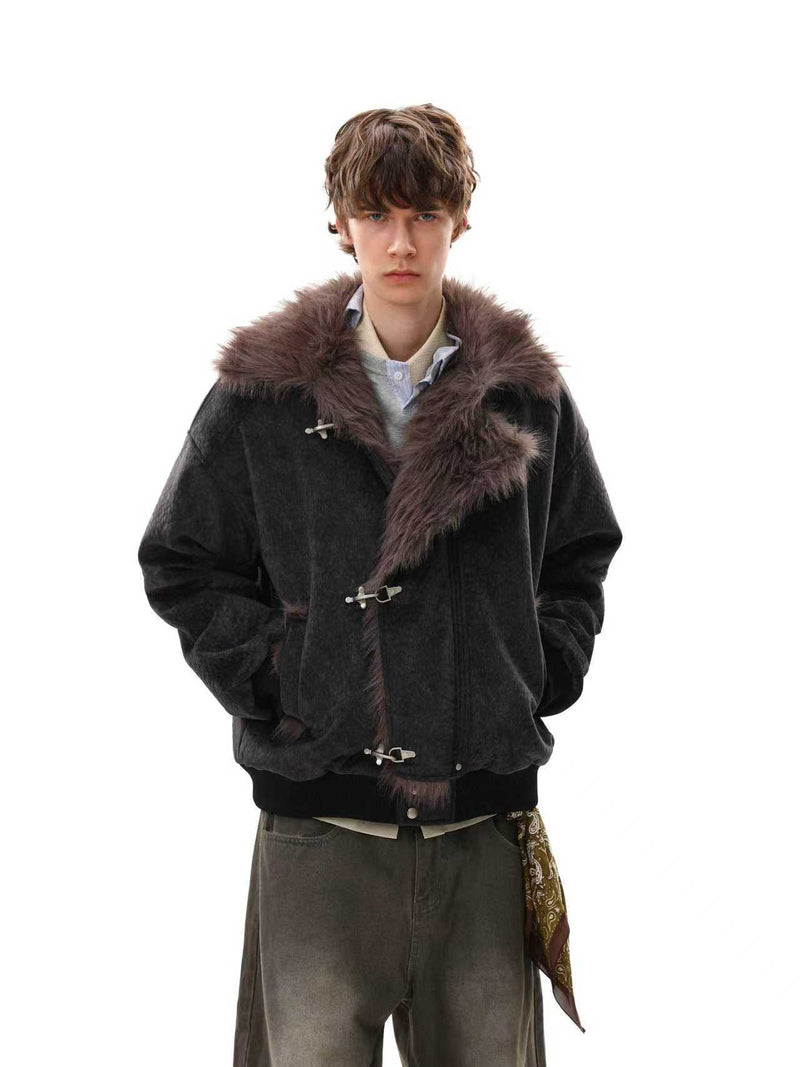 Omirad Fur-Trim Toggle Bomber Jacket | Winter Streetwear