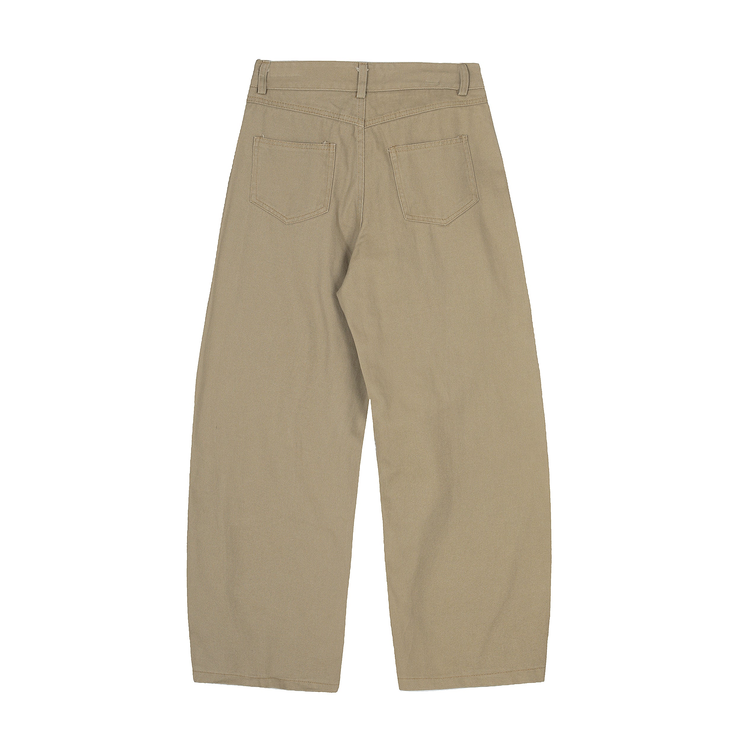 Plaid Tie-Belt Arc Wide-Leg Pants | 100% Cotton Streetwear