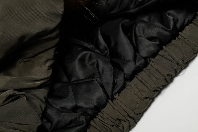 Faux Fur Collar Utility Bomber Jacket | Oversized Fit