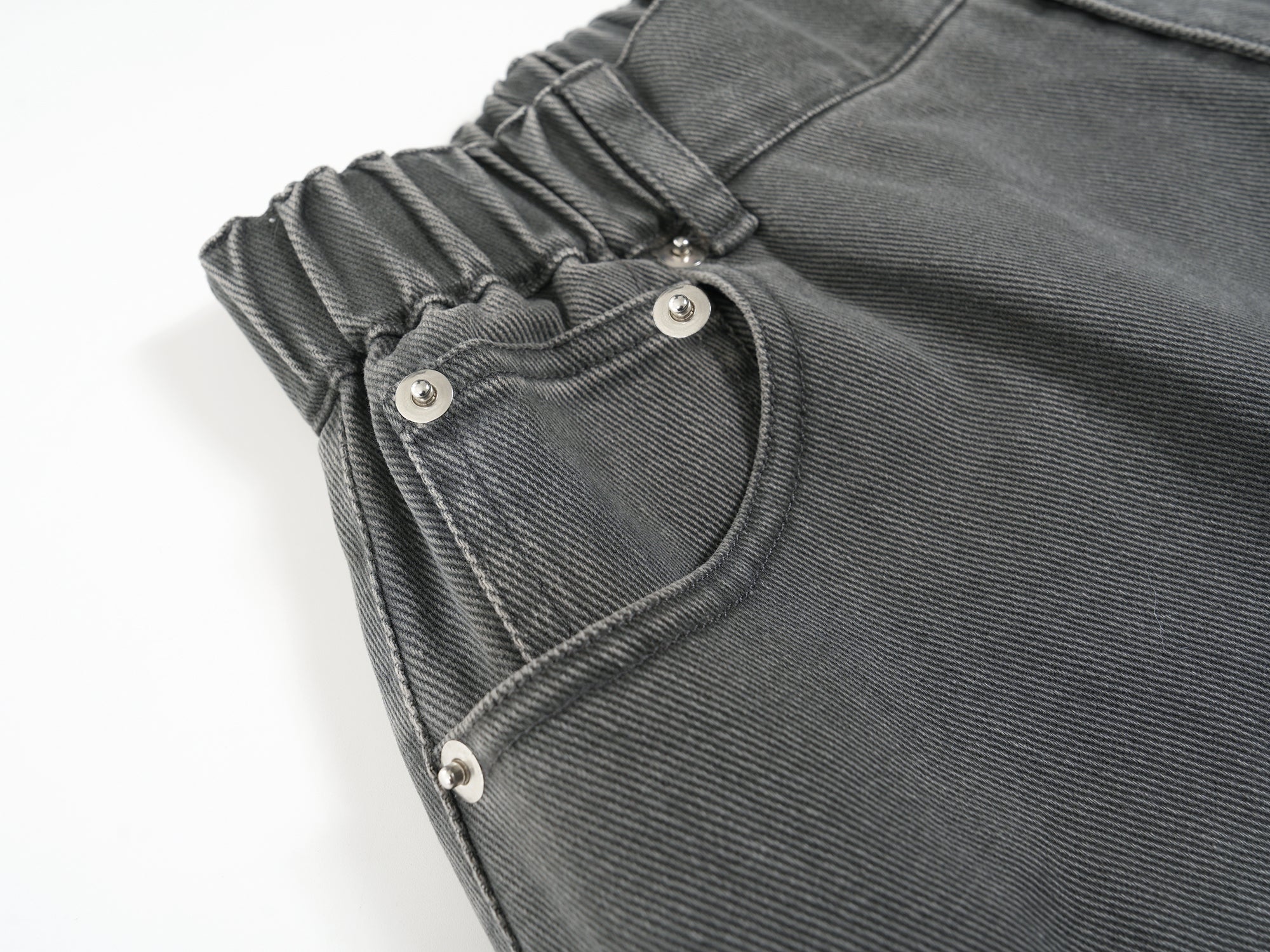 High-Waist Wide-Leg Denim Pants | Vintage Wash Cotton