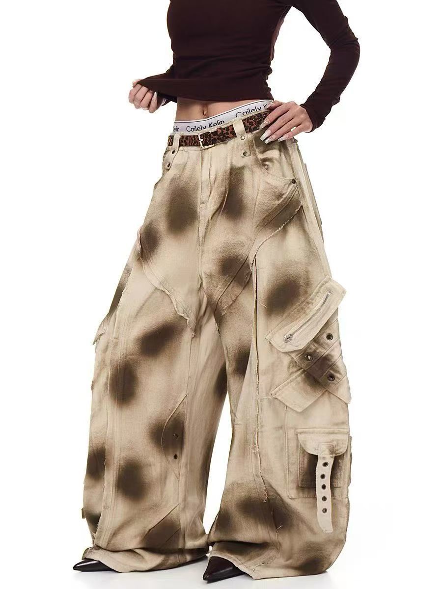 Omirad Distressed Cargo Barrel Pants | Avant-Street Style