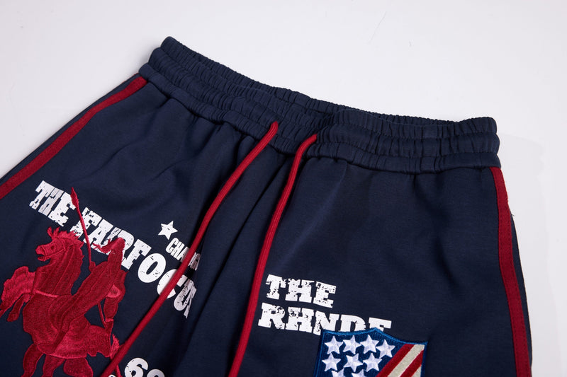 Retro College Badge Wide-Leg Sweatpants | Varsity Streetwear
