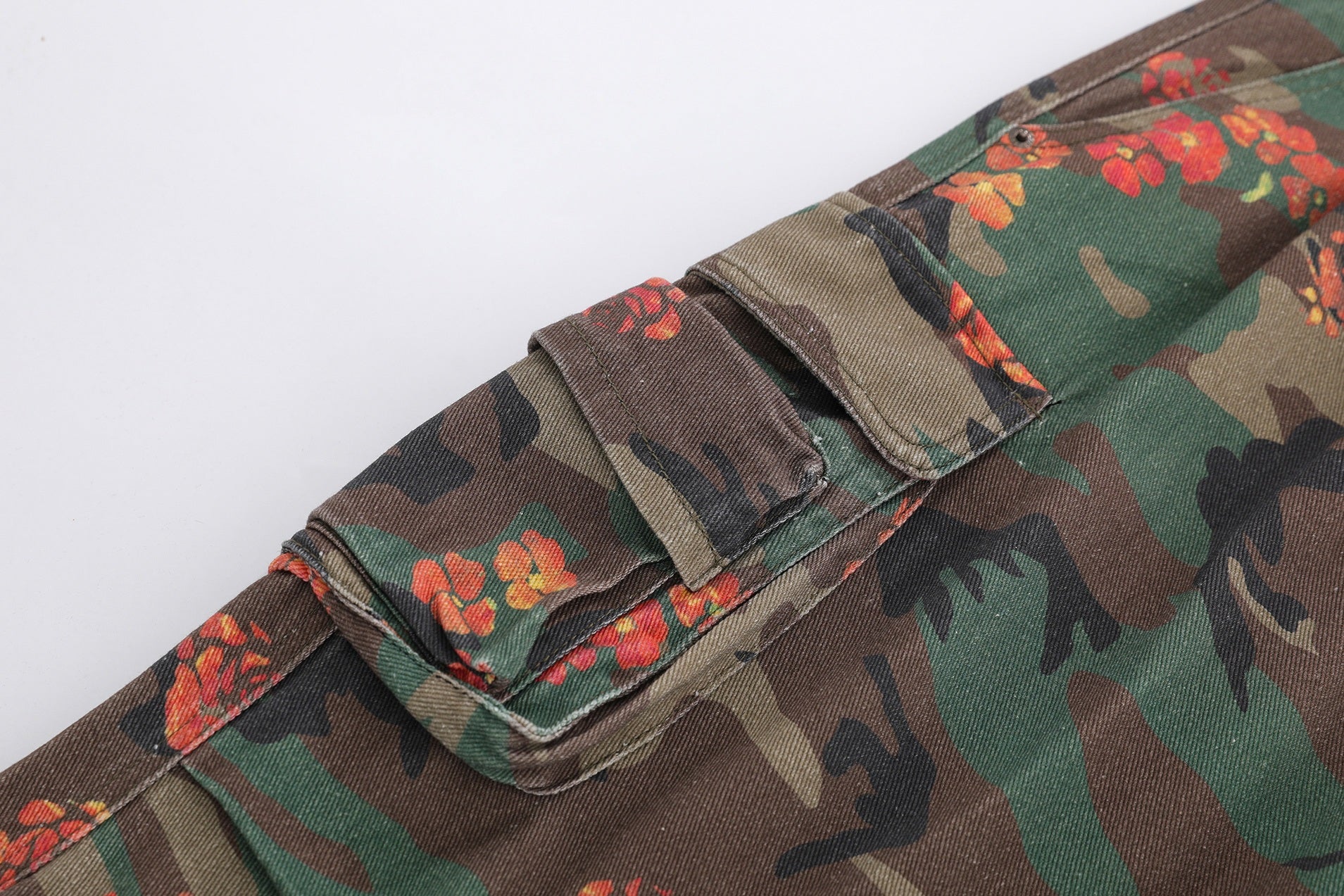 Omirad Floral Camo Cargo Shorts | Wide Leg Streetwear