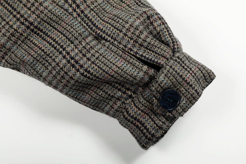 Vintage Plaid Wool Blend Bomber Jacket | Retro Check