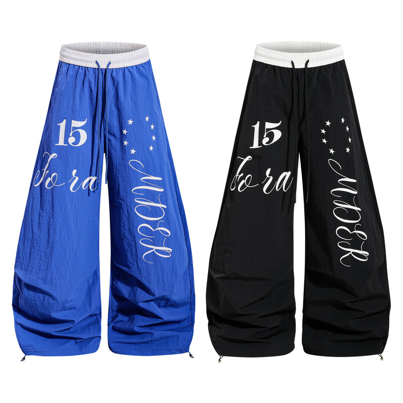 Retro Script Wide-Leg Track Pants | Bold Streetwear