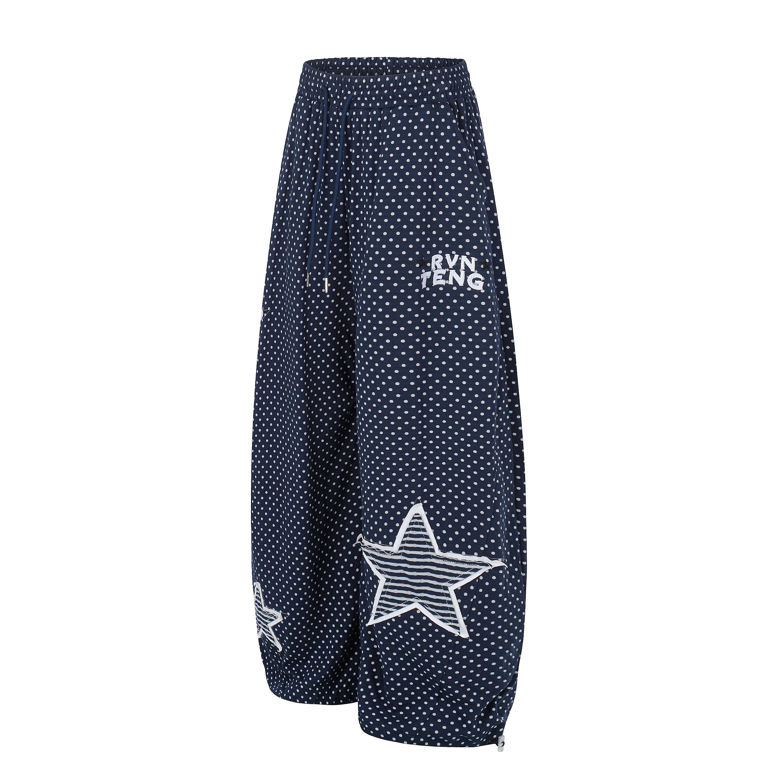 Polka Dot Star Print Wide-Leg Sweatpants | Y2K Streetwear