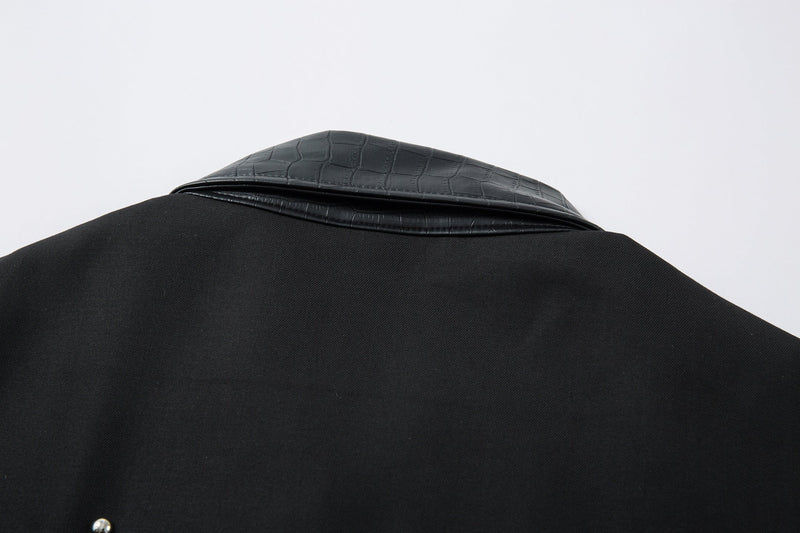 Omirad Barbed Graphic Jacket with Faux-Leather Collar