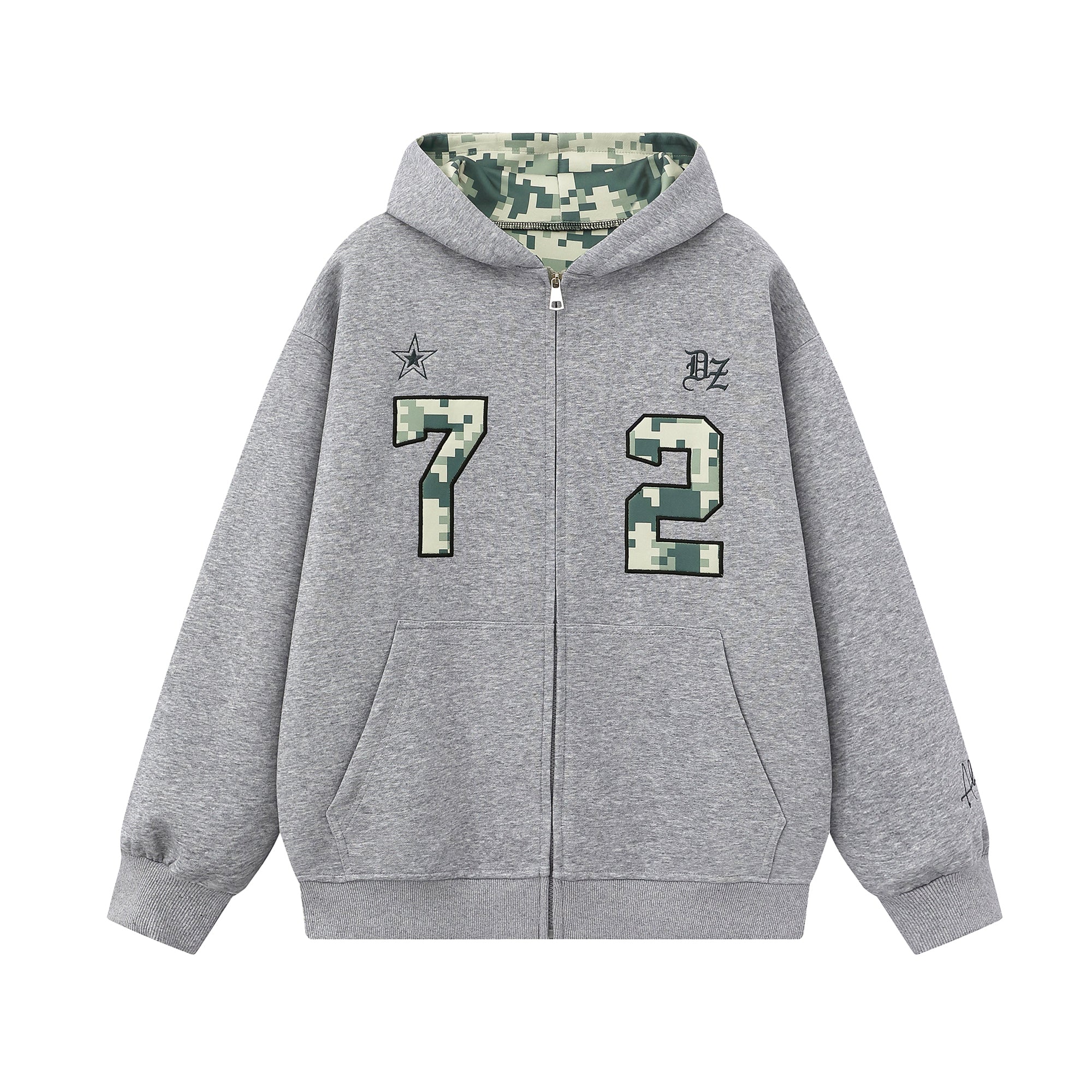 Omirad Camo Varsity Zip-Up Hoodie | Military Street Style