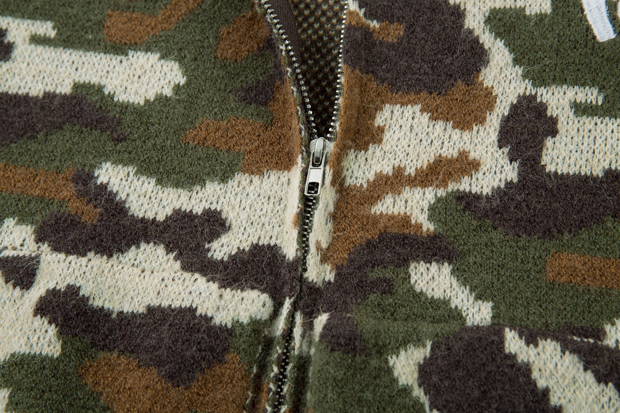 Omirad 07 Camo Knit Zip-Up Hoodie | Streetwear Sweater