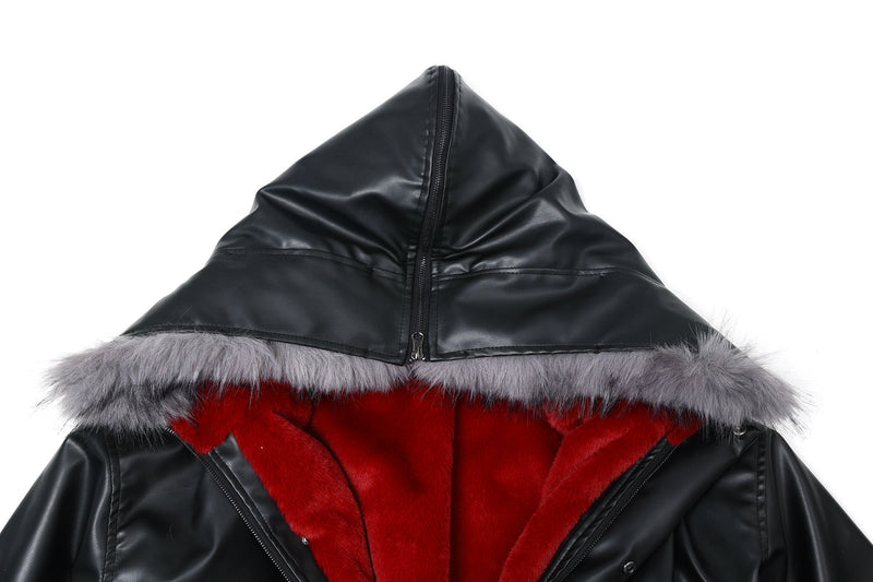 Faux Fur Hood PU Puffer Jacket | High-Gloss Street-Luxury