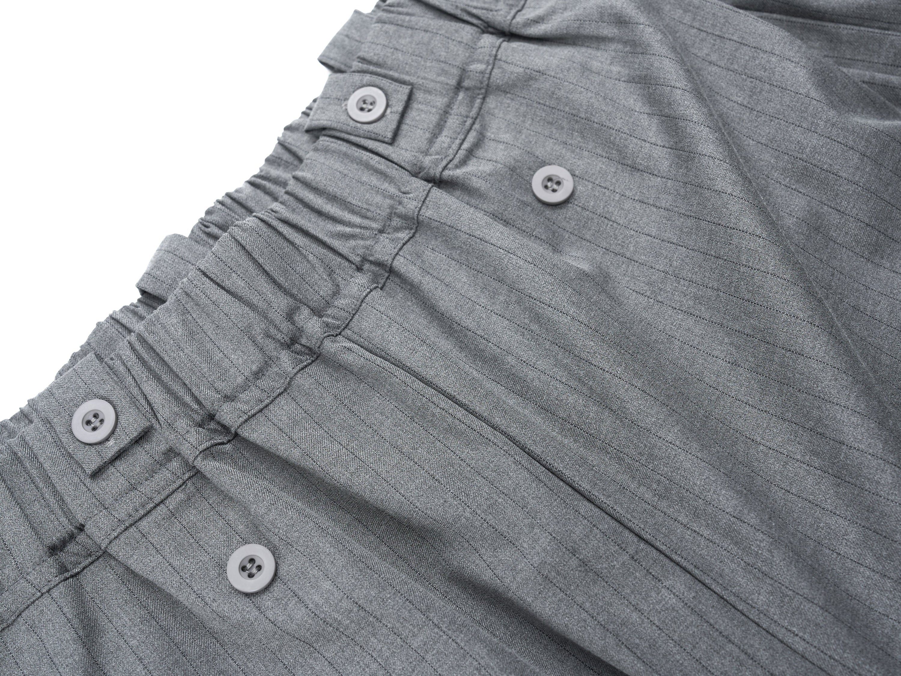 Dual-Button Pinstripe Wide-Leg Trousers | Relaxed Fit