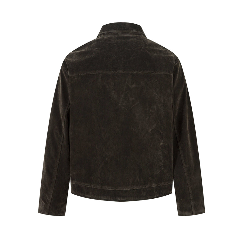 Suede-Texture Metal Clasp Jacket | Vintage Street Style