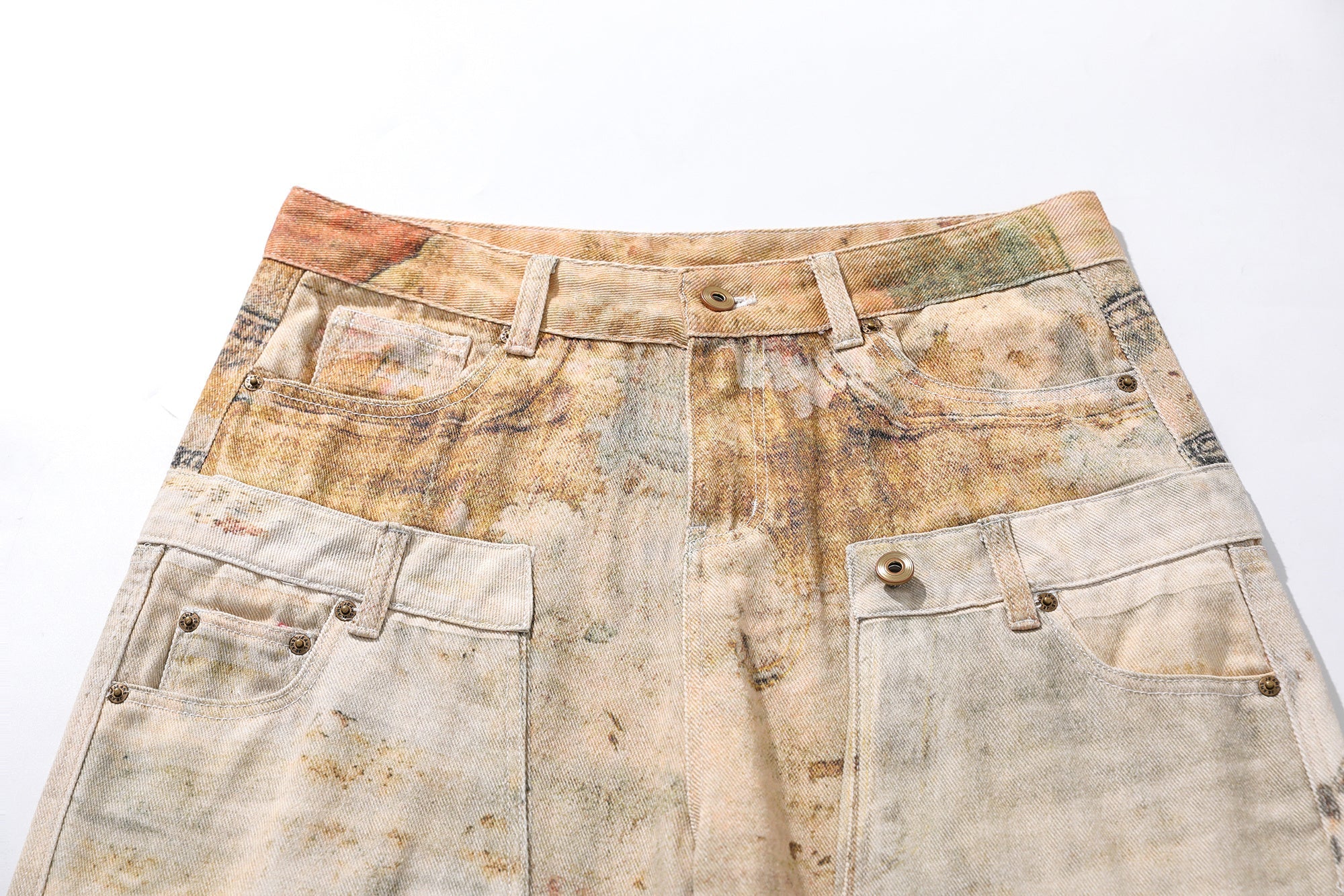 Omirad Vintage Washed Wide-Leg Workwear Jeans | 100% Cotton
