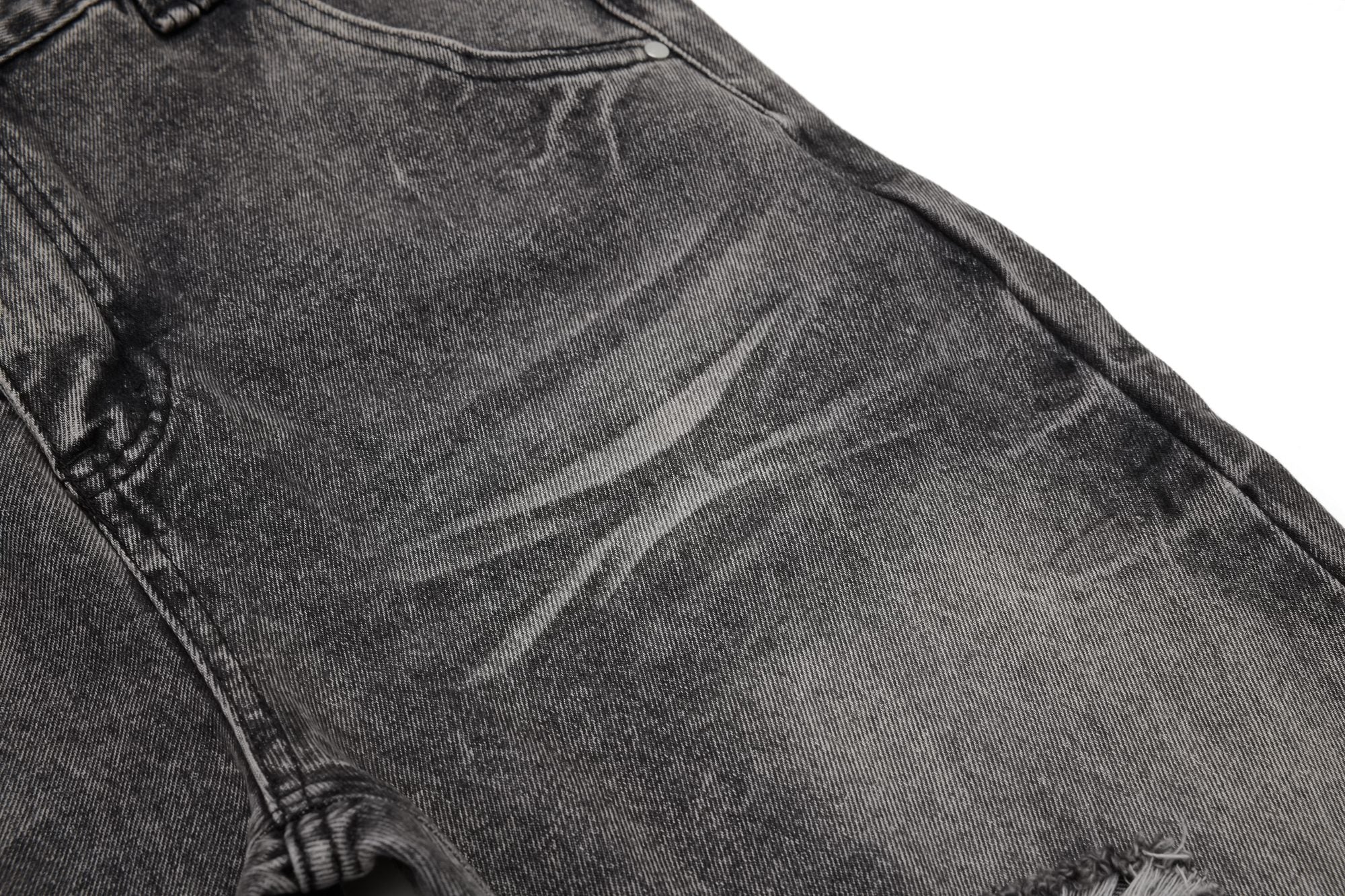 Distressed Studded Stacked Denim Pants | Streetwear Jeans