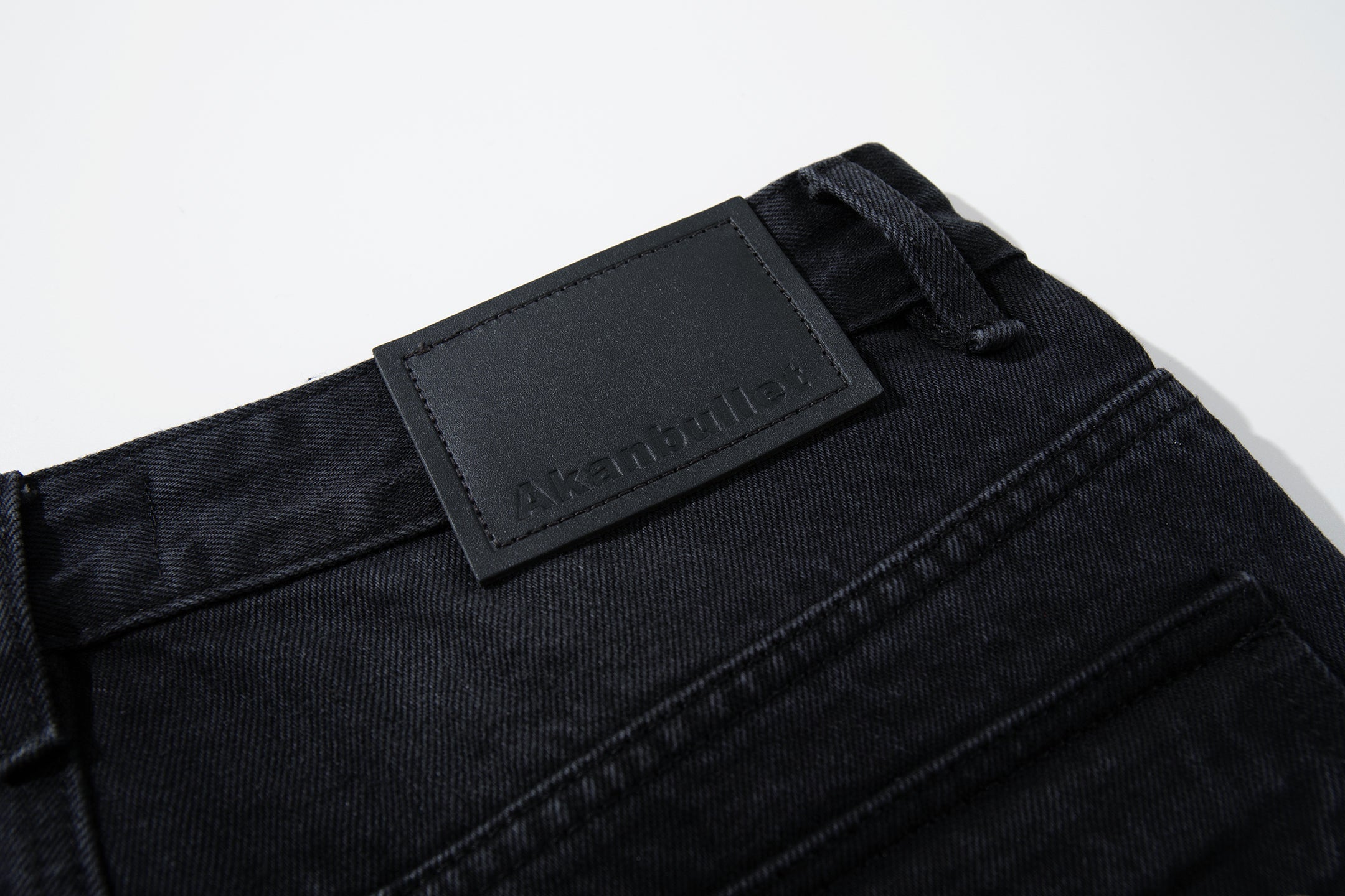 Omirad Shredded Ribbed Black Wide-Leg Cargo Jeans