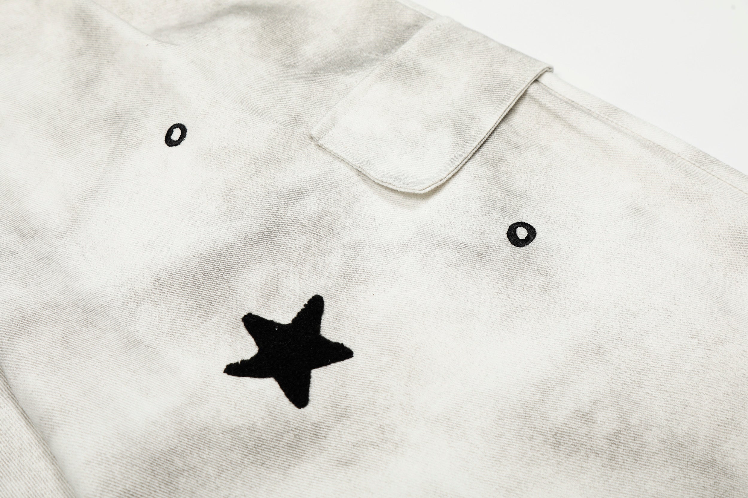 Star Patch Washed Cargo Wide-Leg Pants | Street Style