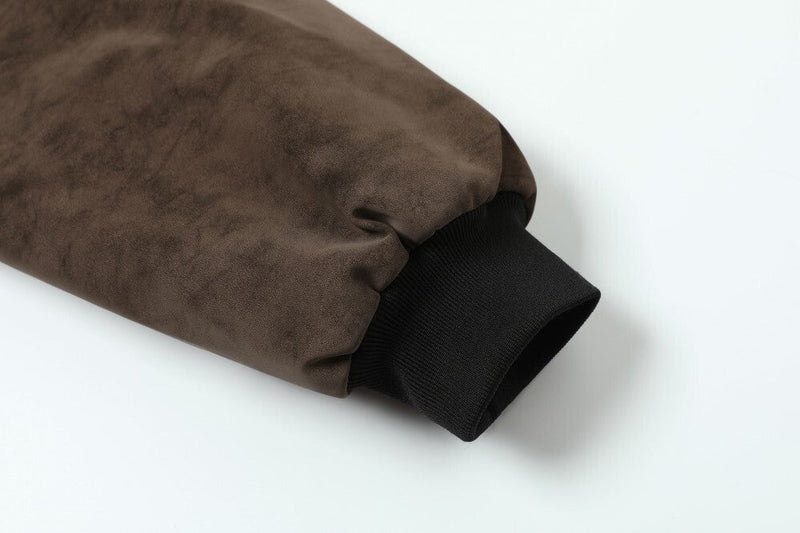 Omirad Vintage Suede Texture Bomber Jacket | Retro Workwear