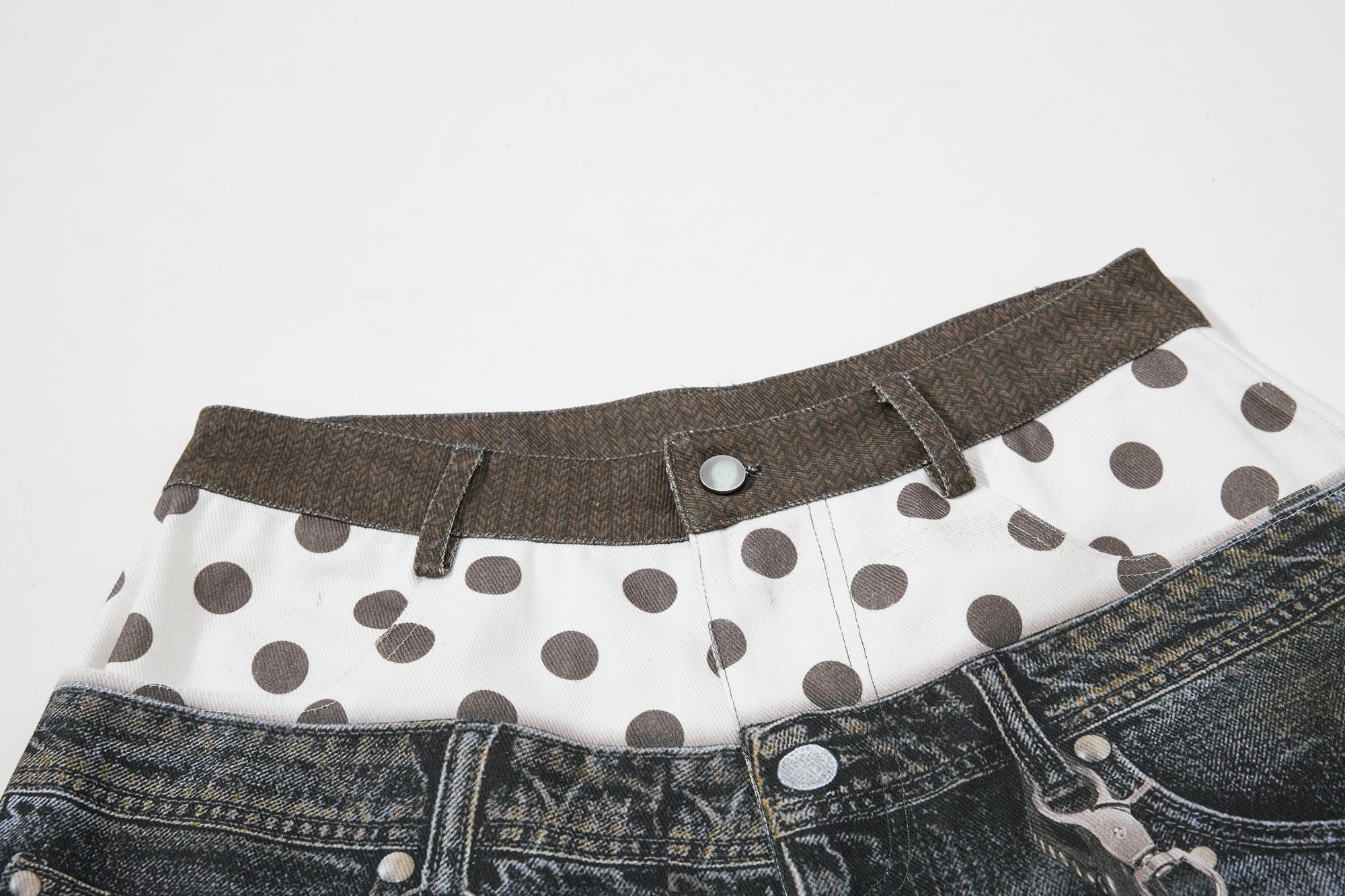 Layered Punk Denim Jorts | Wide-Leg Y2K Streetwear Shorts
