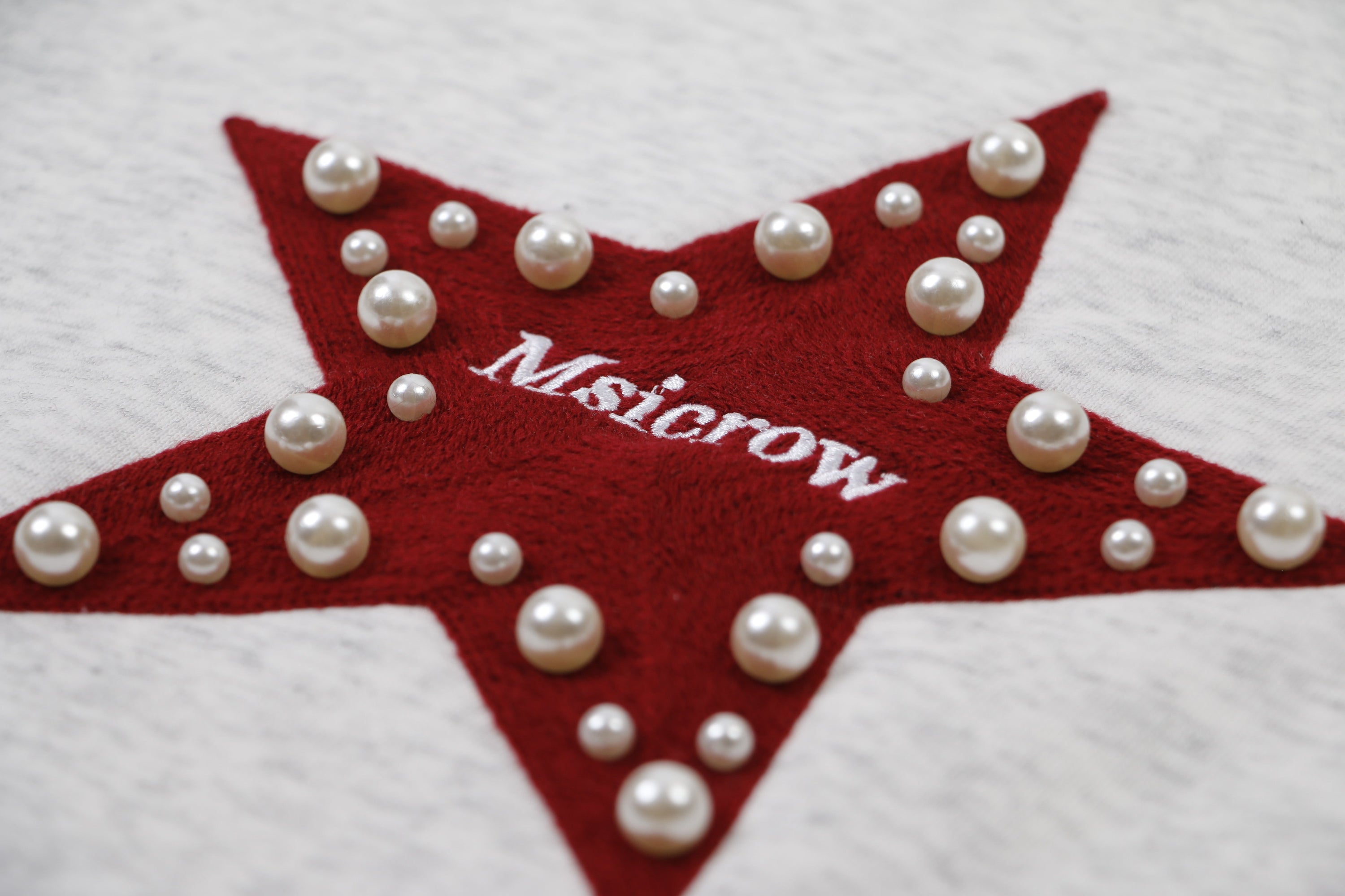 Star & Number Appliqué Pearl Stud Hoodie | Streetwear