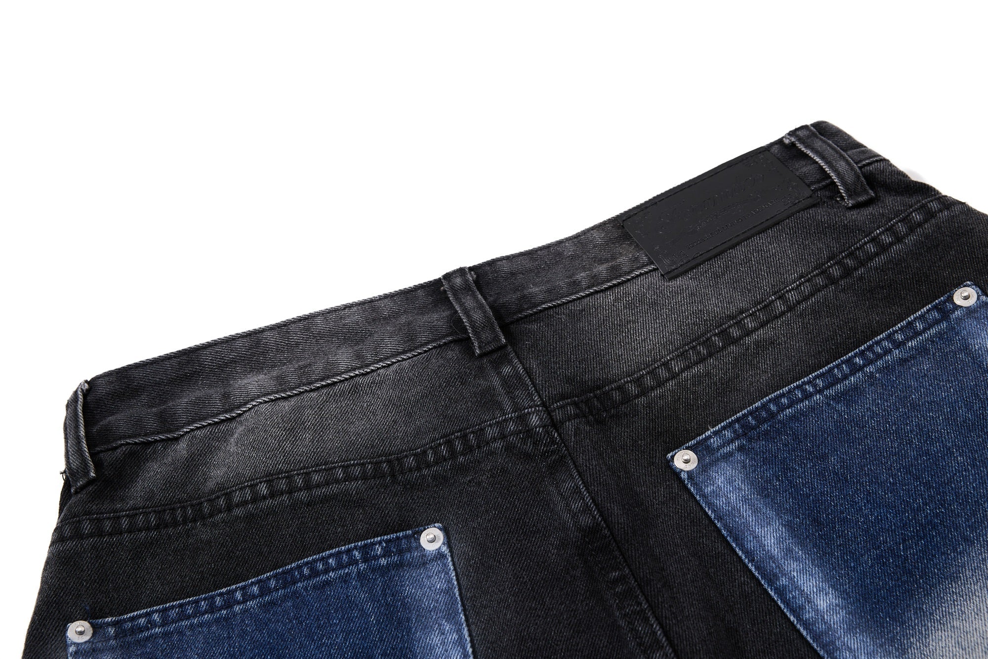Graphic Panel Wide-Leg Denim Jeans | Vintage Black Streetwear