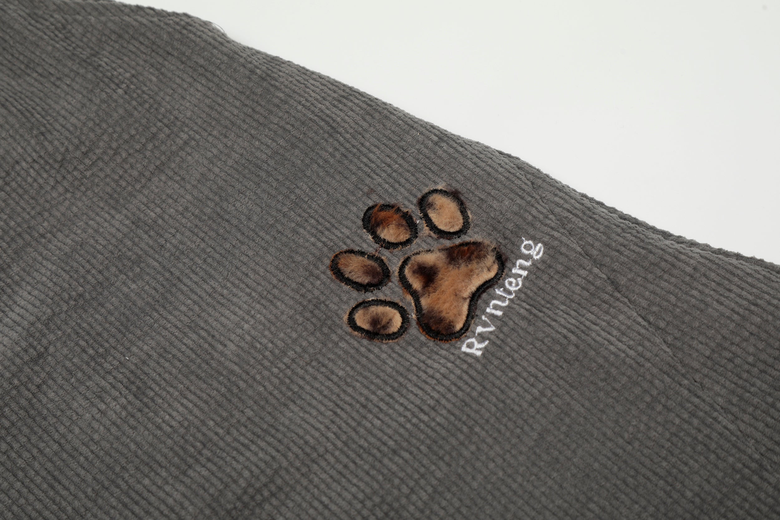 Corduroy Paw Embroidered Barrel-Leg Pants | Streetwear