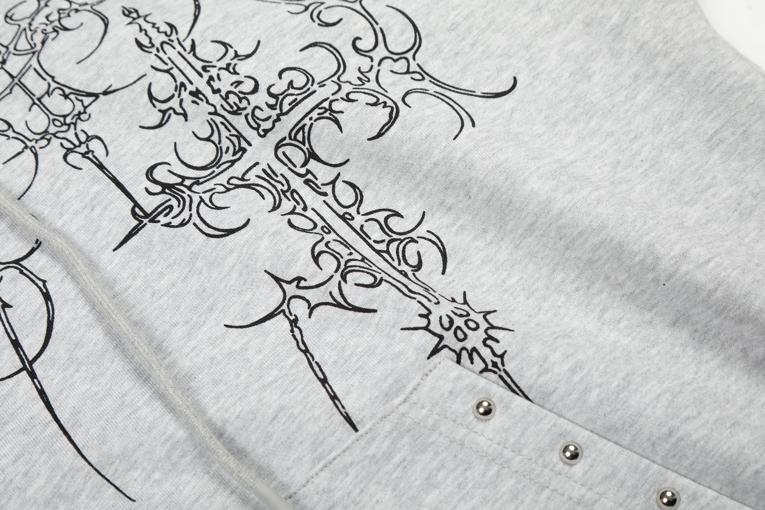Gothic Cross Graphic Oversized Hoodie | Streetwear Pullover