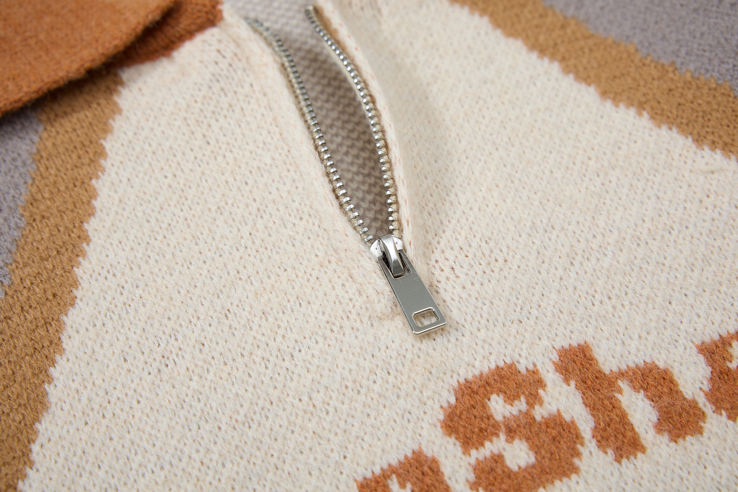Retro Colorblock Half-Zip Knit Sweater | AlohaShaka Graphic
